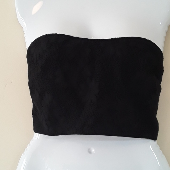 NWOT Lovers + Friends  Black Floral Lace Bandeau - Picture 3 of 13